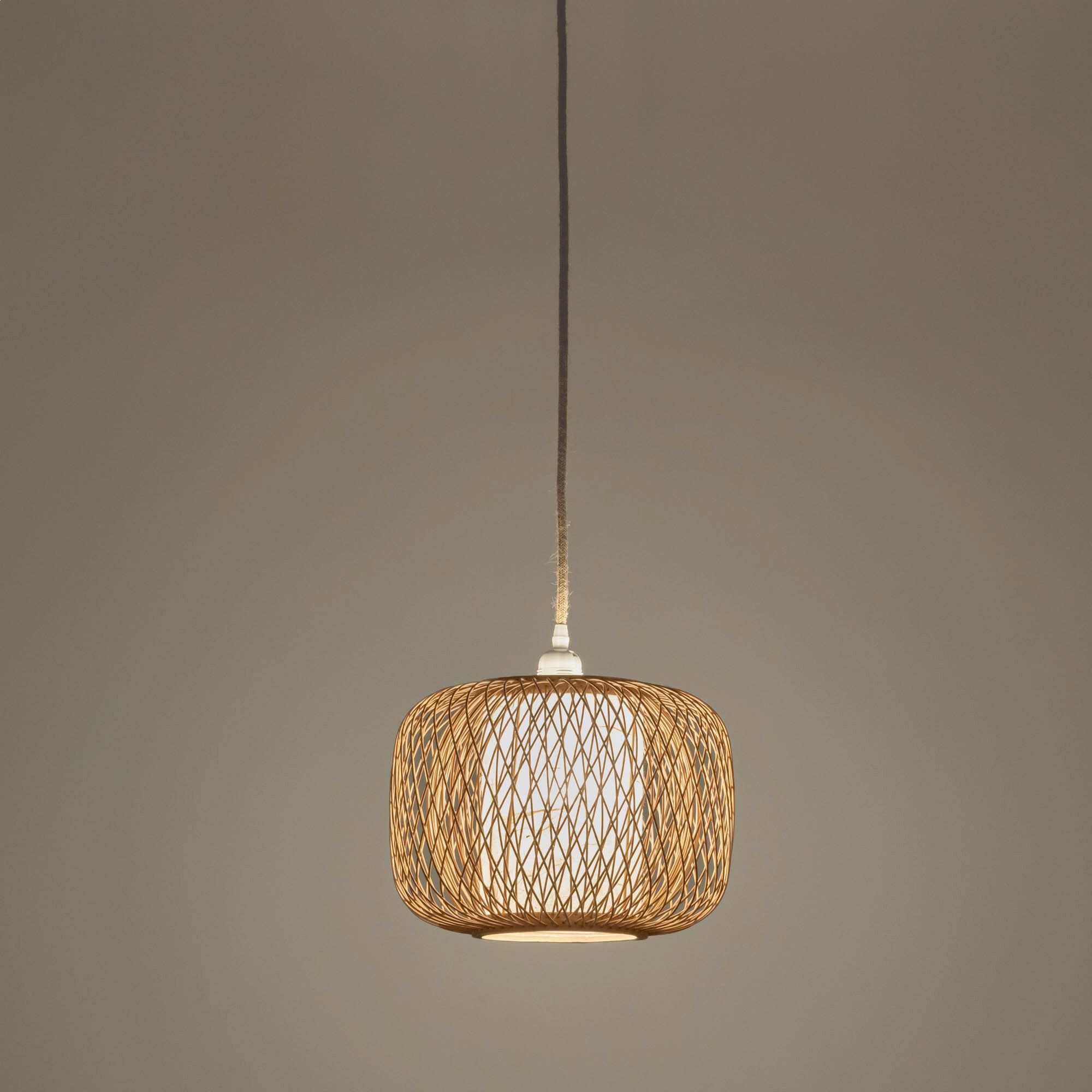 MONIA - Suspension non électrifiée en bambou et papier D29cm - naturel