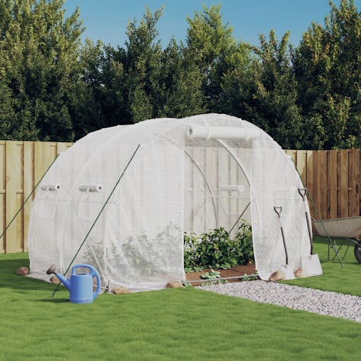 NNEVL Greenhouse with Steel Frame White 6 m&sup2; 3x2x2 m