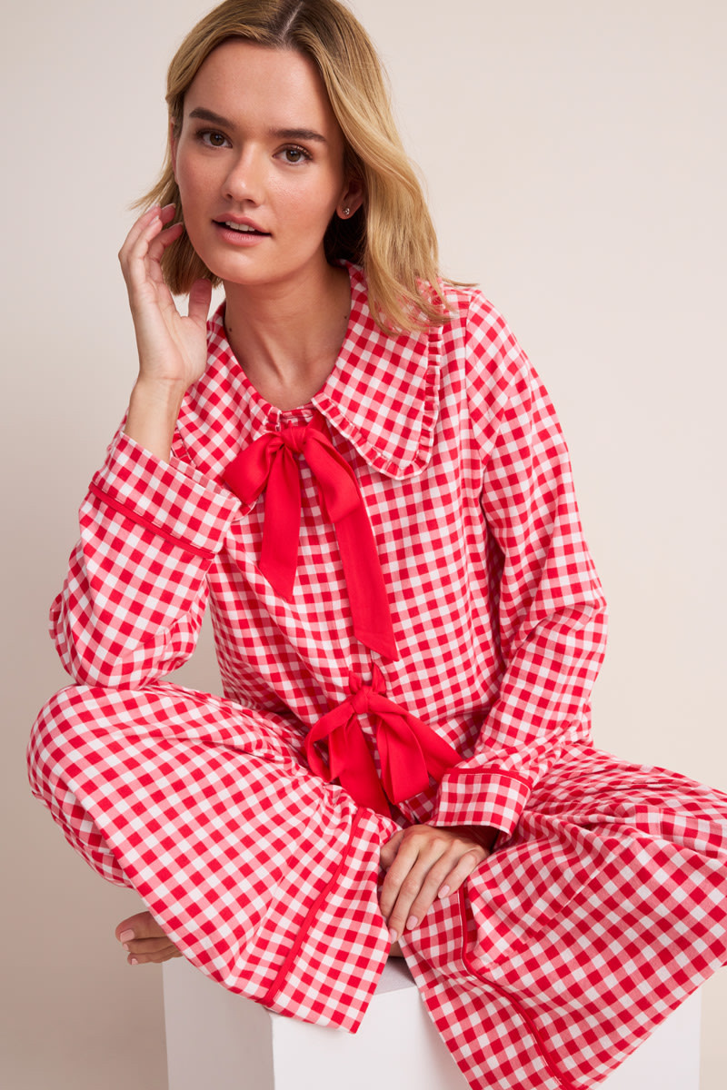 Kelly Gingham Bow Pajama Set