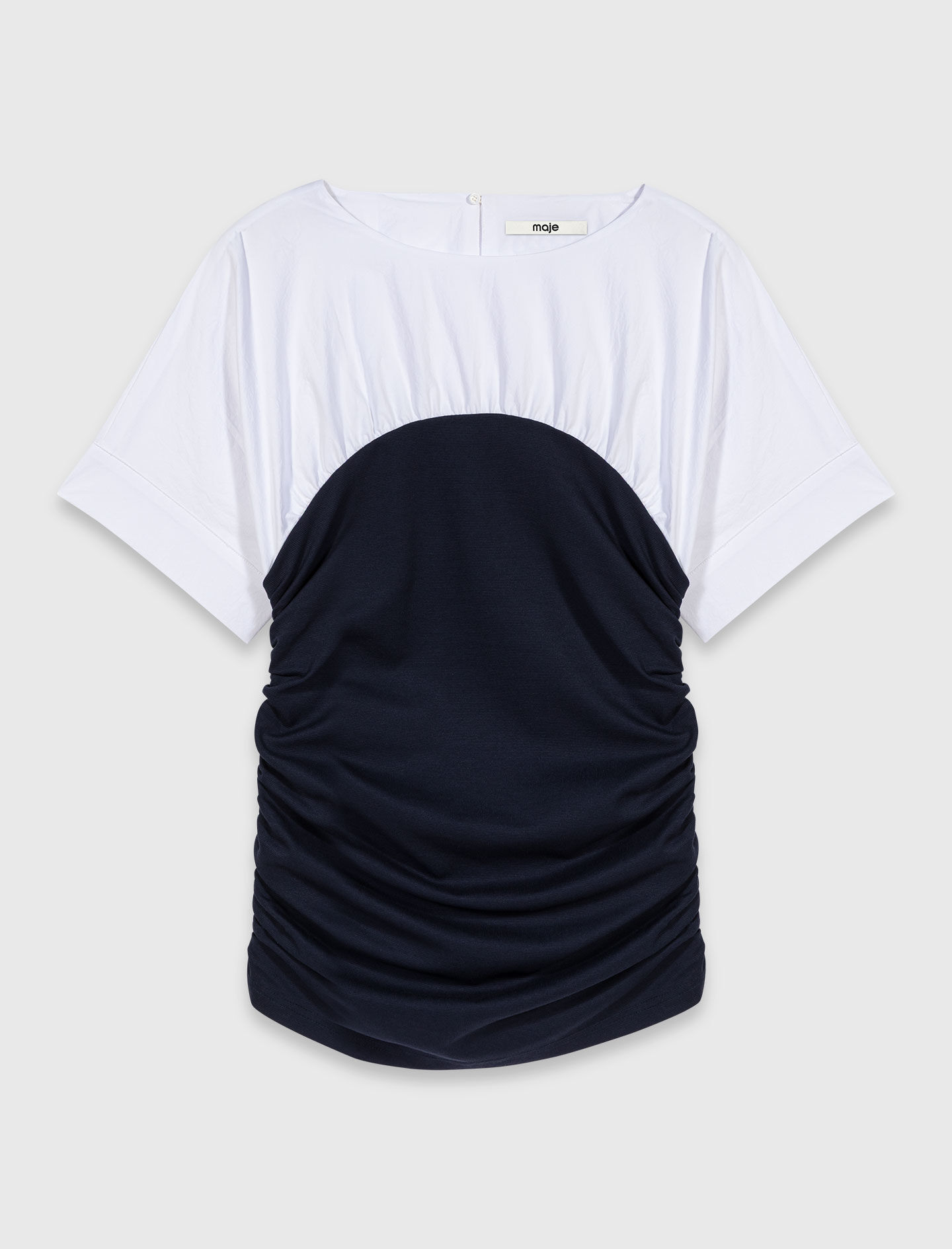 Top en jersey plissé