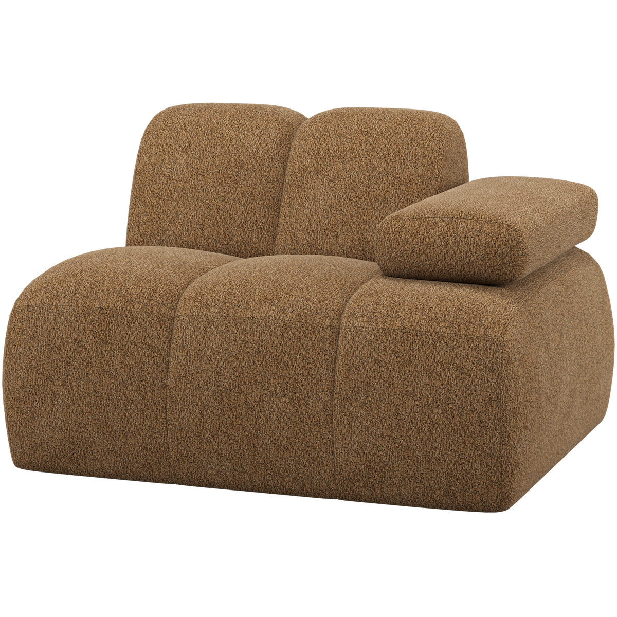 WOOOD 1-zits element bank arm rechts Mojo - Wollig - Honinggeel - 74x124x97