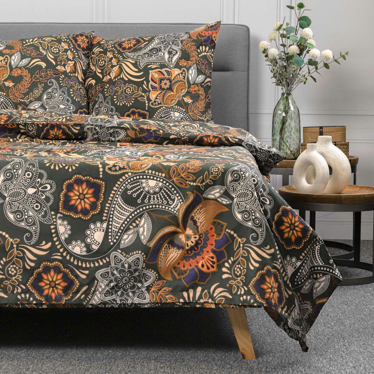 Pościel TAPUA bawełniana zielona 135x200   1*80x80 cm