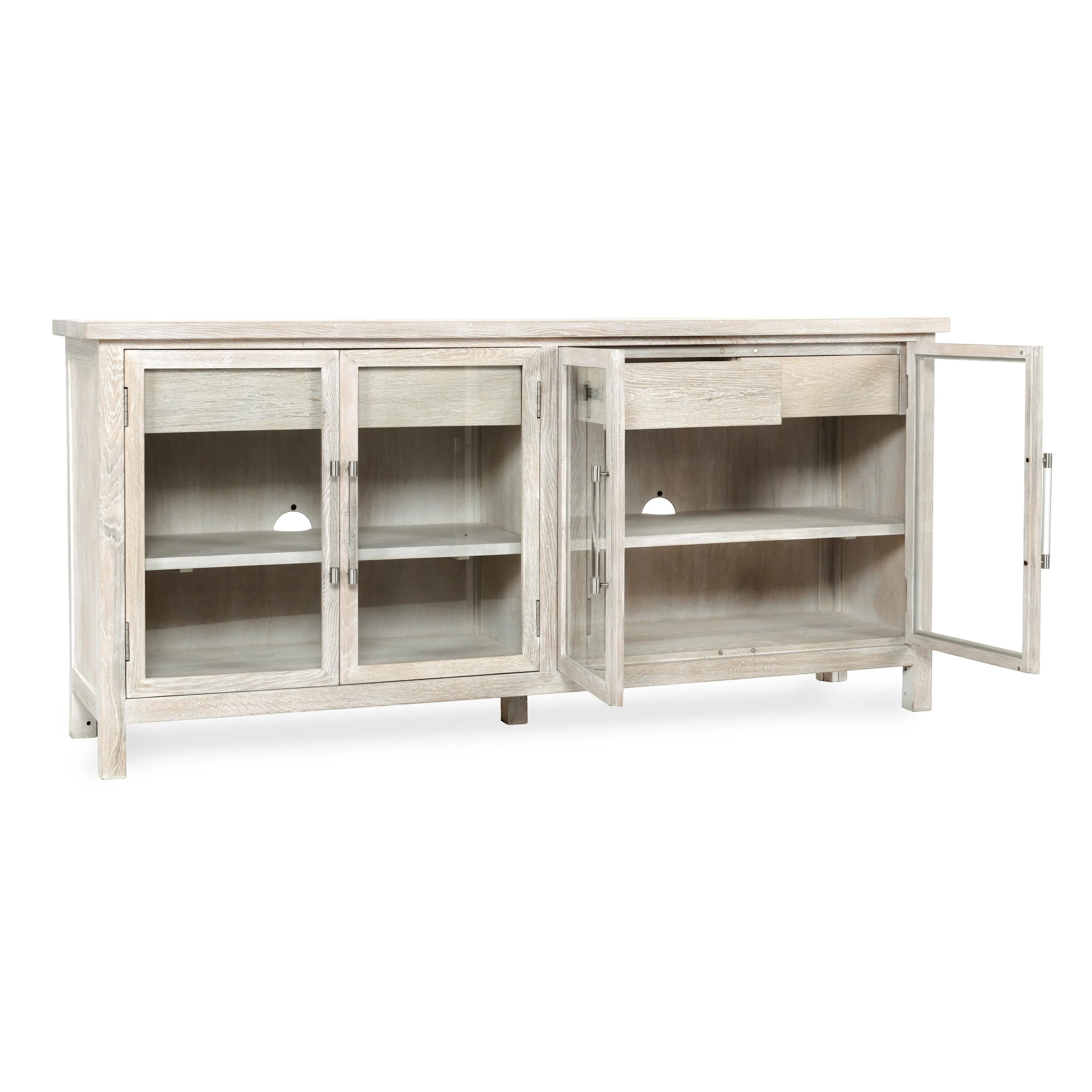 Classic Home Sabbia 4-Door Oak Wood Buffet Sideboard in White