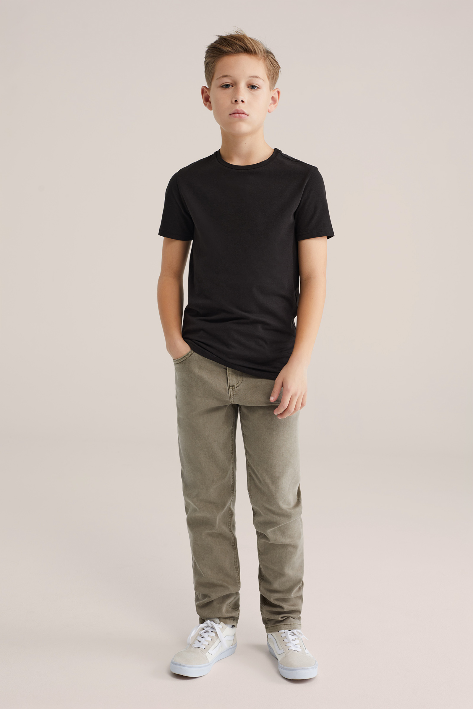 Jongens basic T-shirt met ronde hals