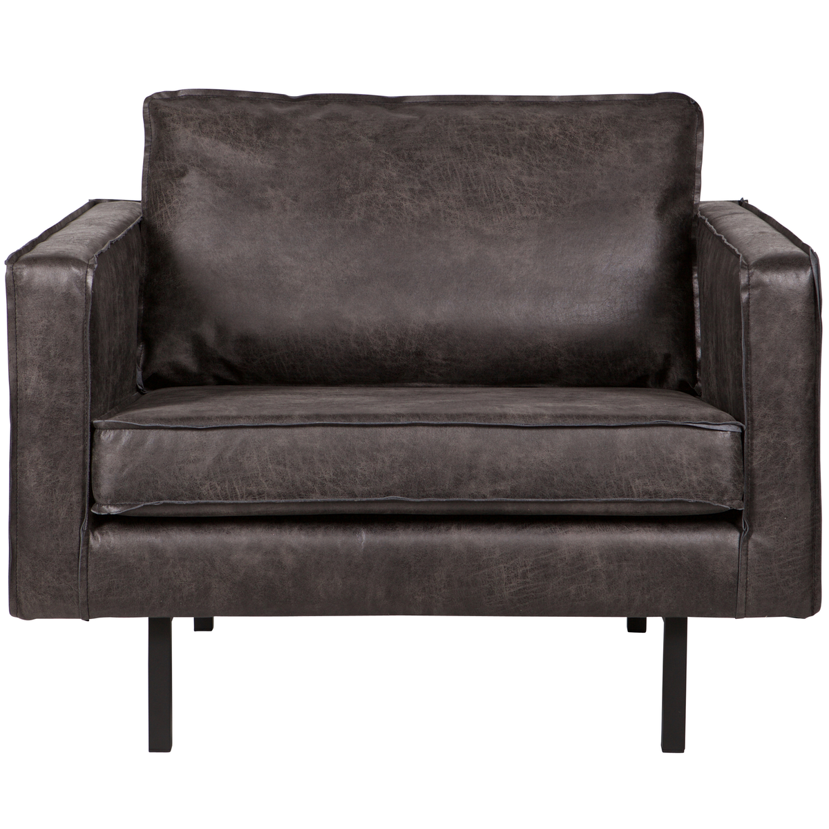 WOOOD fauteuil Rodeo - Eco-leder - Zwart - 85x105x86