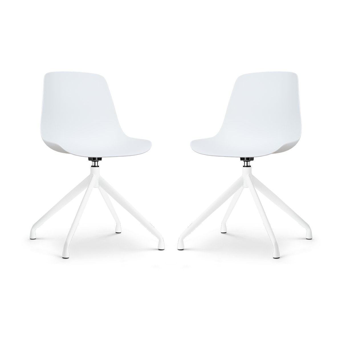 Nolon Nola-Pip Draaibare Eetkamerstoelen Wit - Wit Onderstel - 2x