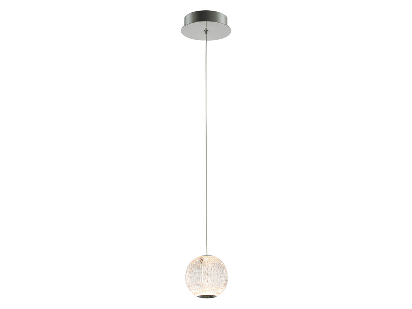 Lampa wisząca Rosarioszklana srebrna