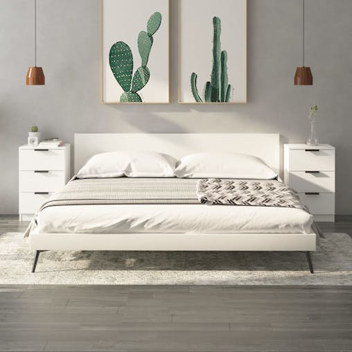 NNEVL Bedside Cabinets 2 pcs White 40x36x65 cm