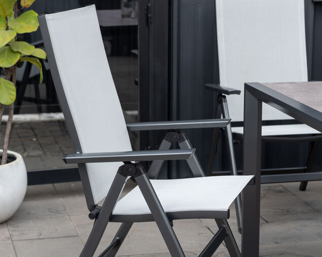 Frankie-Eden 9 Piece Dining Setting (Gunmetal Grey)