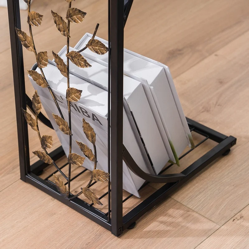 C-Type Simple Iron Sofa Side Table Accent Table Leaf Pattern