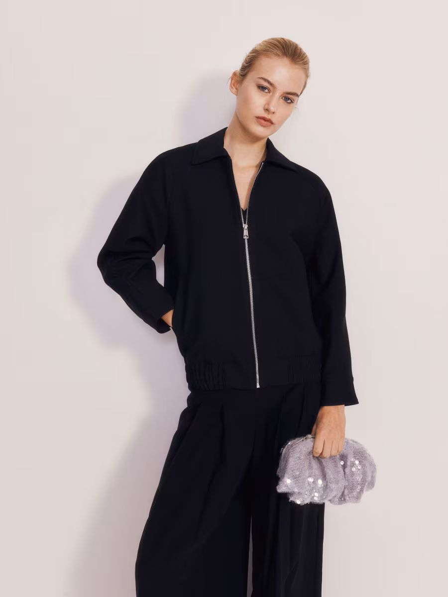 Bomber Jacket With Collar