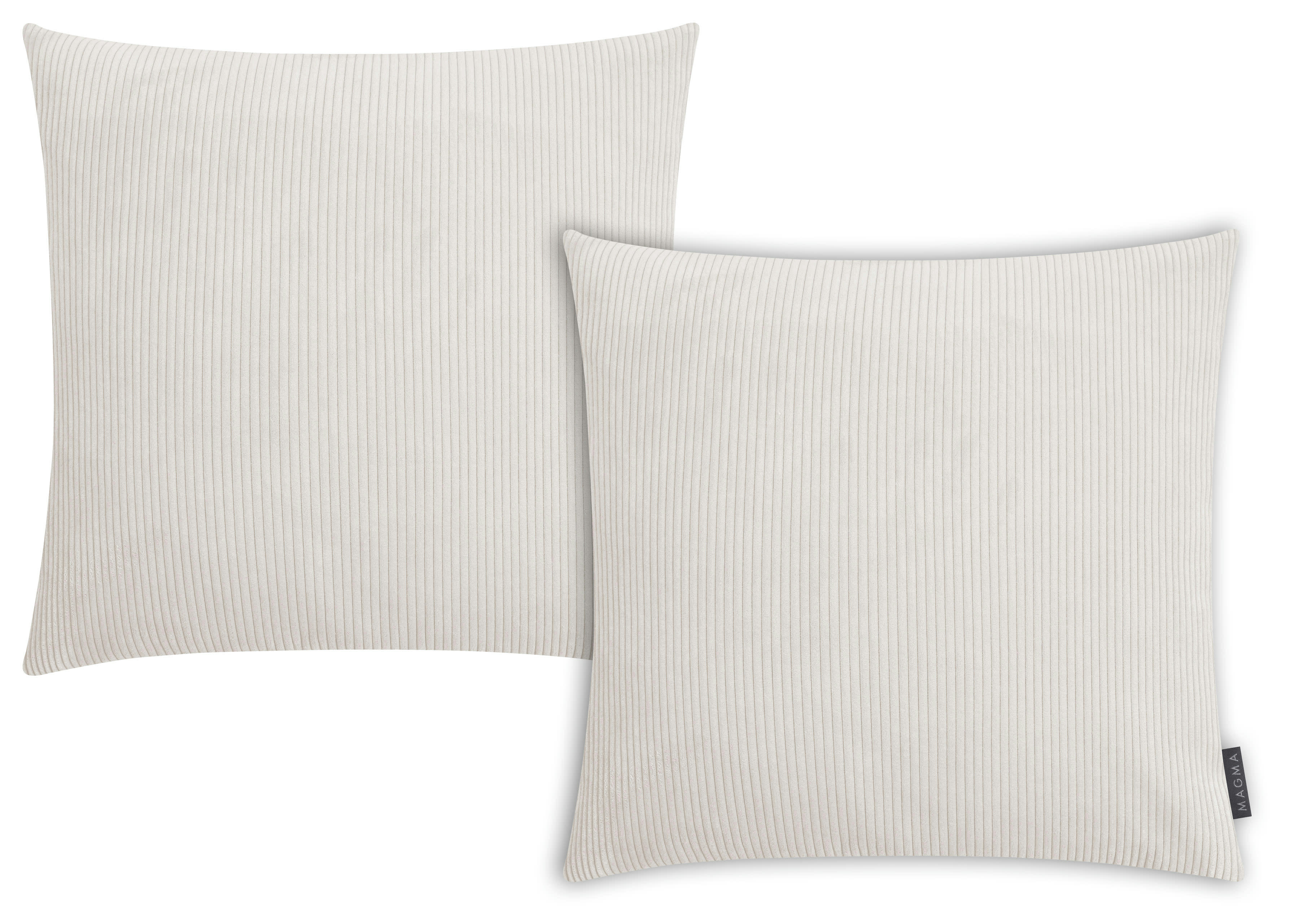 INGA - Housses de coussin velours cotelé ivoire- Lot de 2-50x50