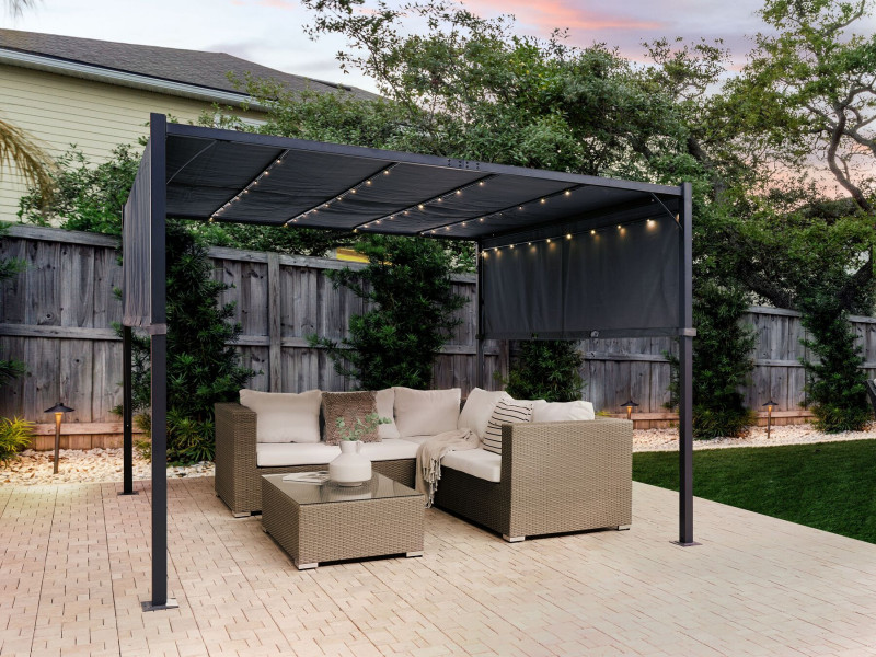 Pawilon ogrodowy altana 310x310cm LED szary
