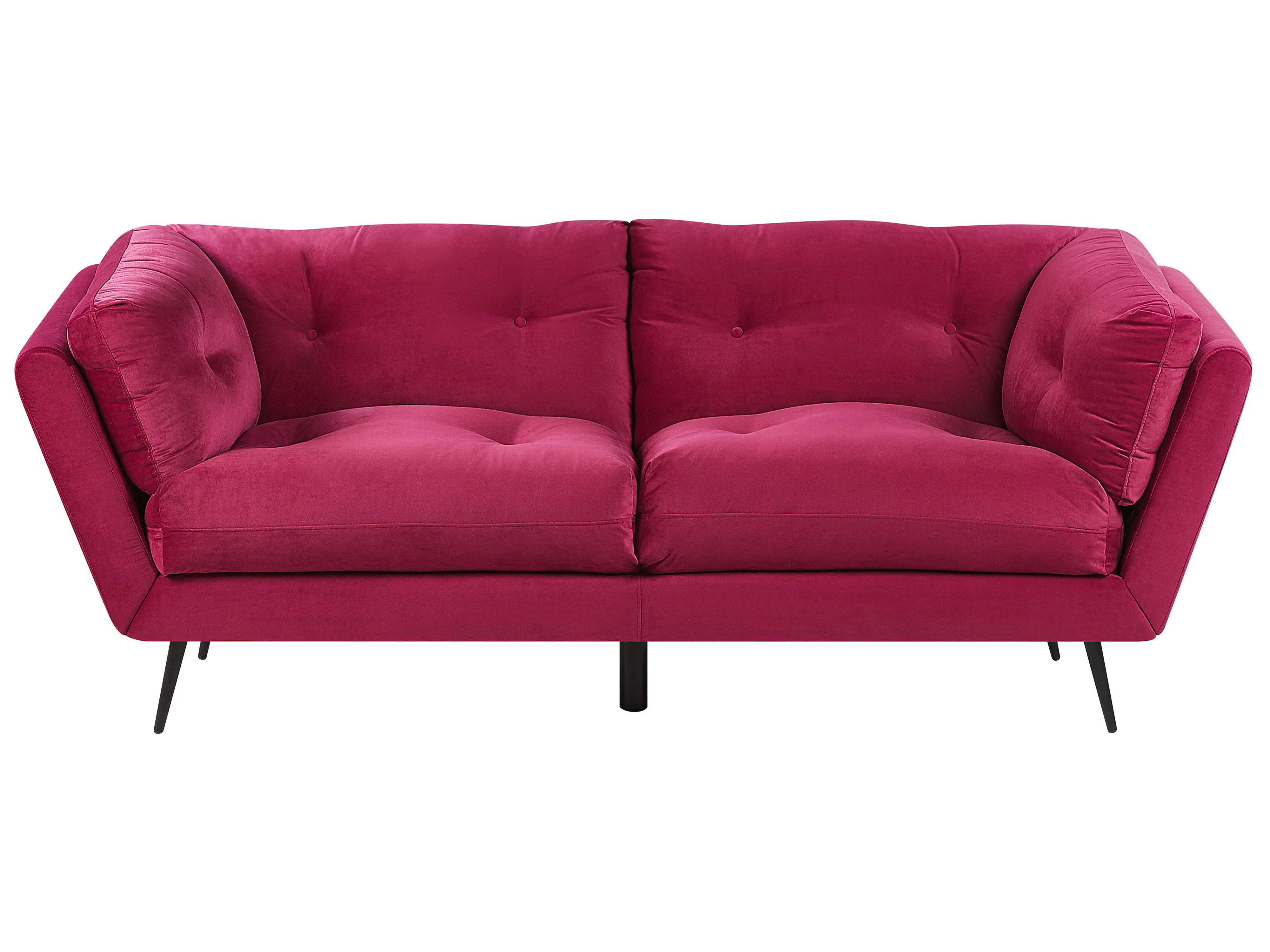 Sofa 3 Seater LENVIK Velvet Burgundy