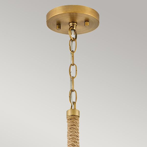 Lampa wisząca klasyczny mosiądz-biała NASH 1xE27x60W Hinkley