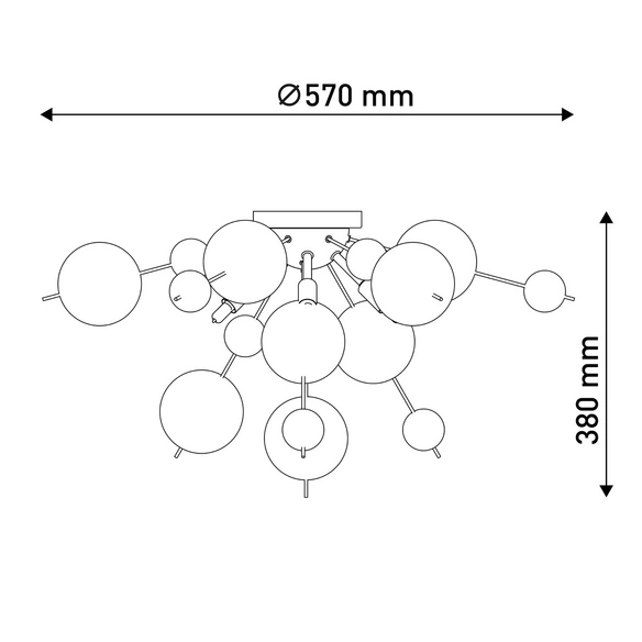 Leuchtmittel »EXPLOSION«, ∅xH: 57 x 6 cm, Metall/Glas