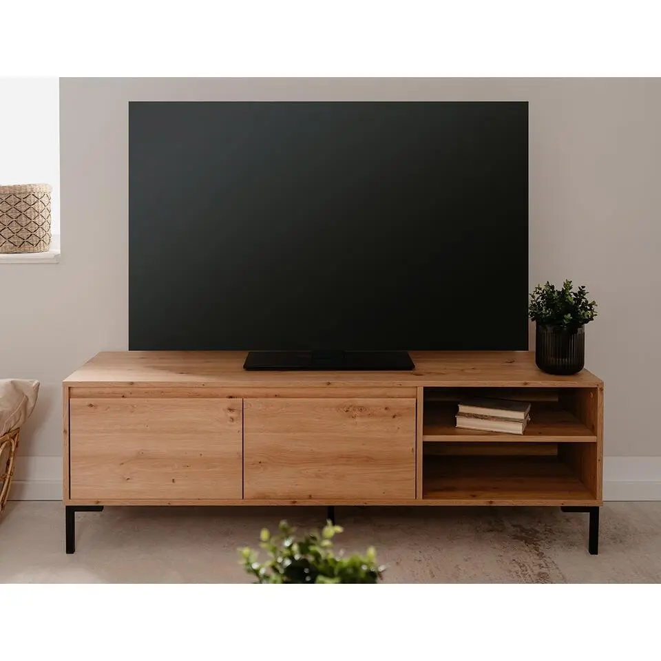 CALICOSY - TV-Meubel PLOCK - Licht hout - 49x150x40 cm