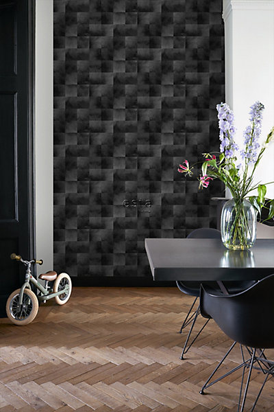 ESTAhome papier peint peau d'animal noir 53 cm x 10.05 m