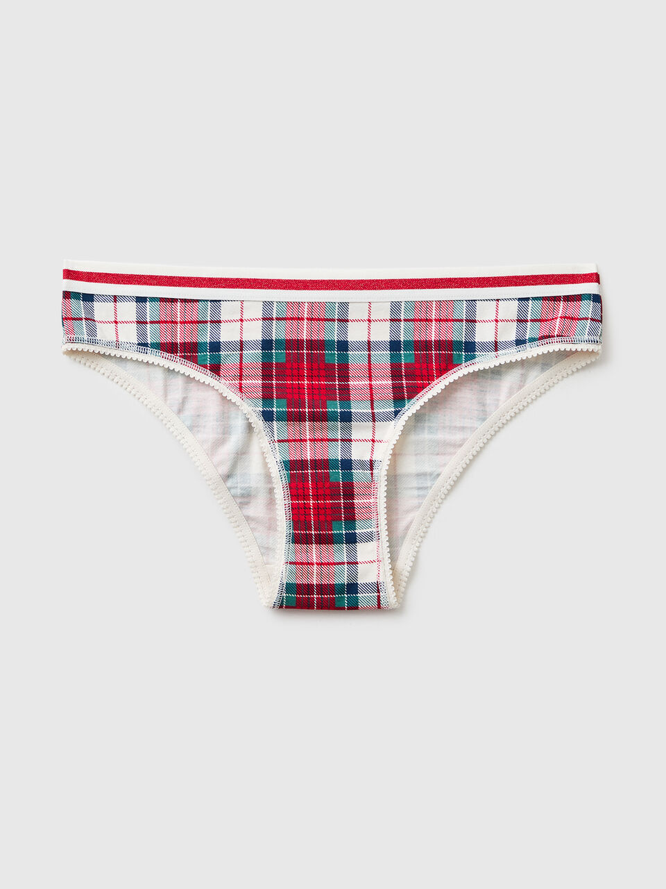 Underwear with tartan print