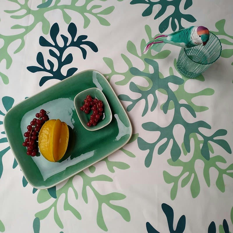 CORAIL - Nappe enduite rectangle 160 x 240 cm verte