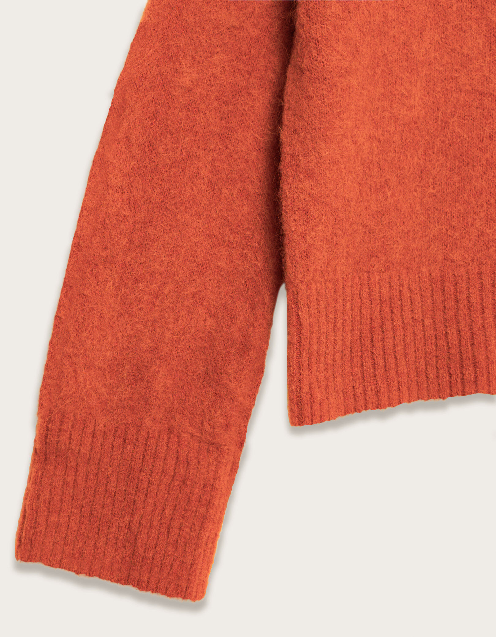 Pull col V lilas tricot mix alpaga Femme
