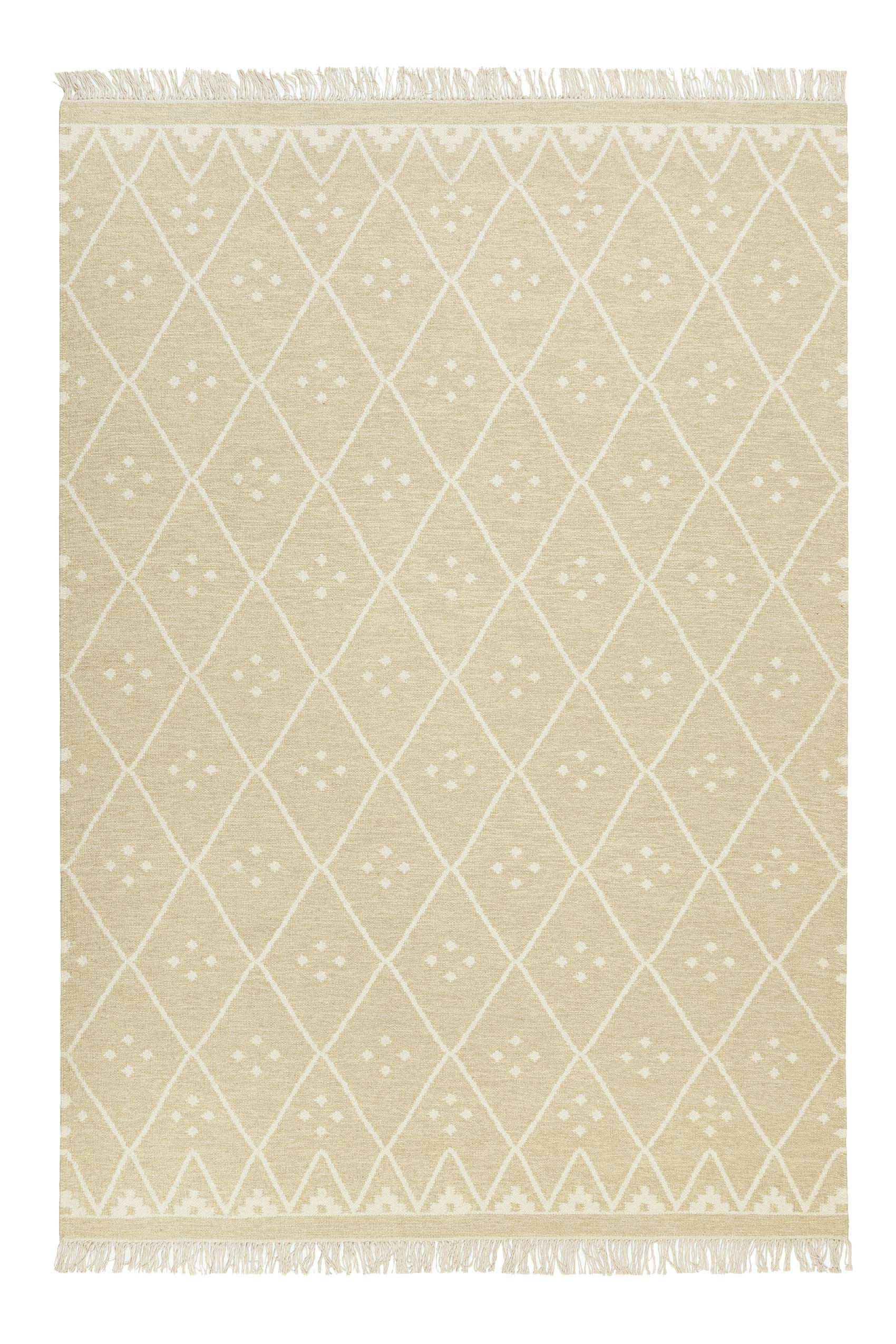 VERMONT - Tapis tissé main tons de beige avec léger motif 130x190