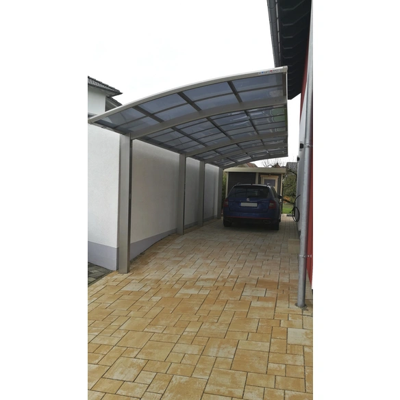 Doppelcarport »Portoforte«, Typ 80, Außenmaß BxT: 270,4 x 982,6 cm, edelstahlfarben