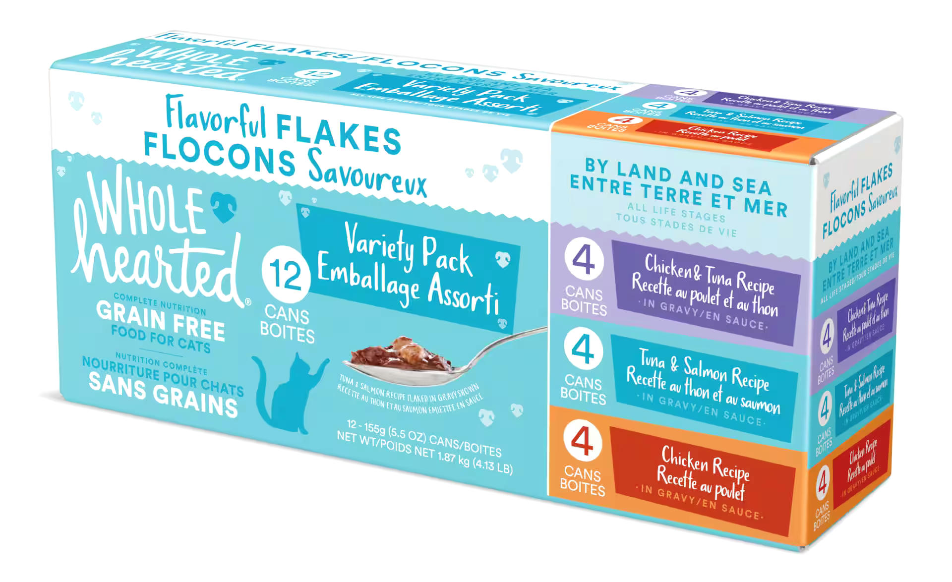 WholeHearted Grain-Free Surf & Turf Wet Cat Food Variety Pack, 12ct