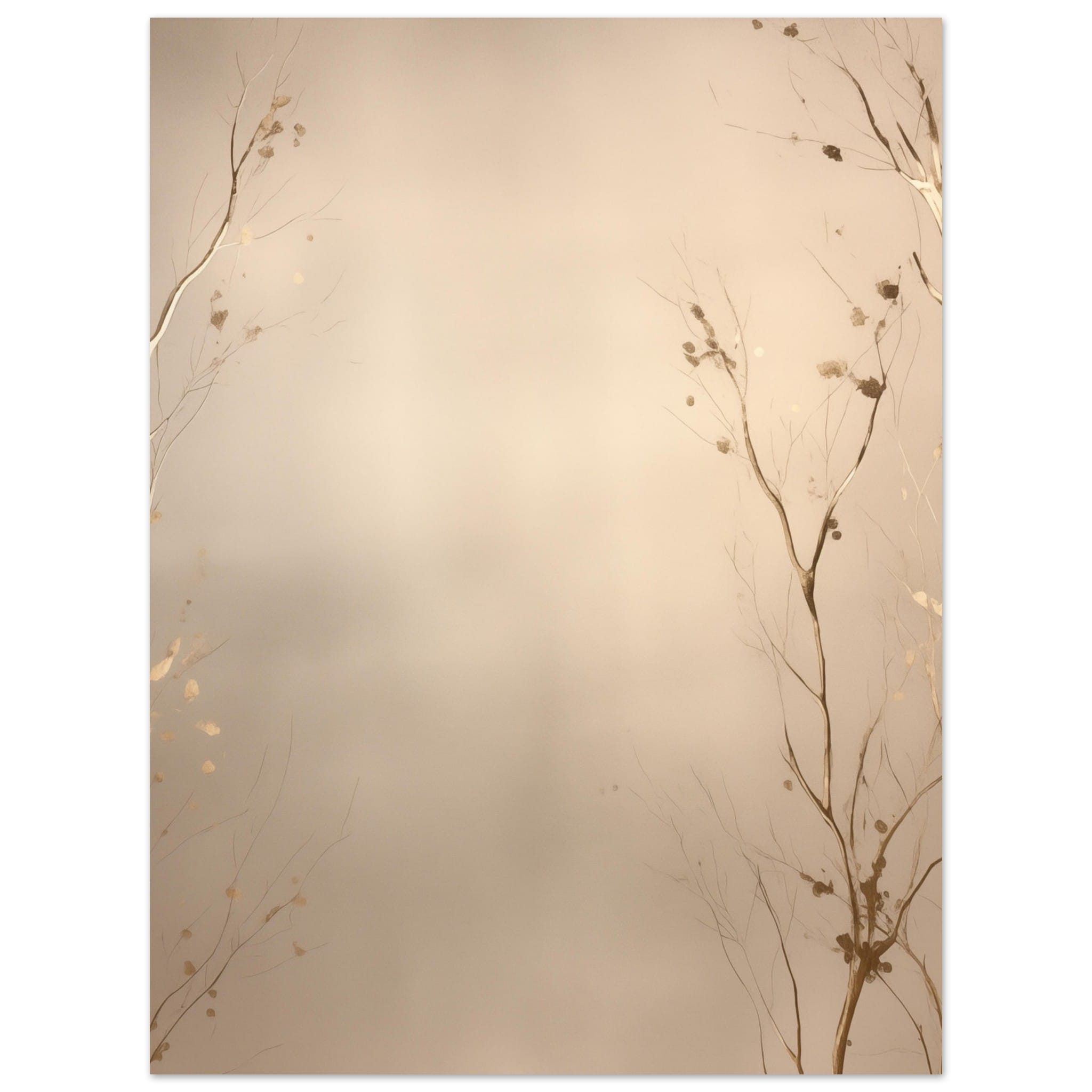 Artfulprints Poster Abstract - Golden leafs  - 30x40 cm - Goud