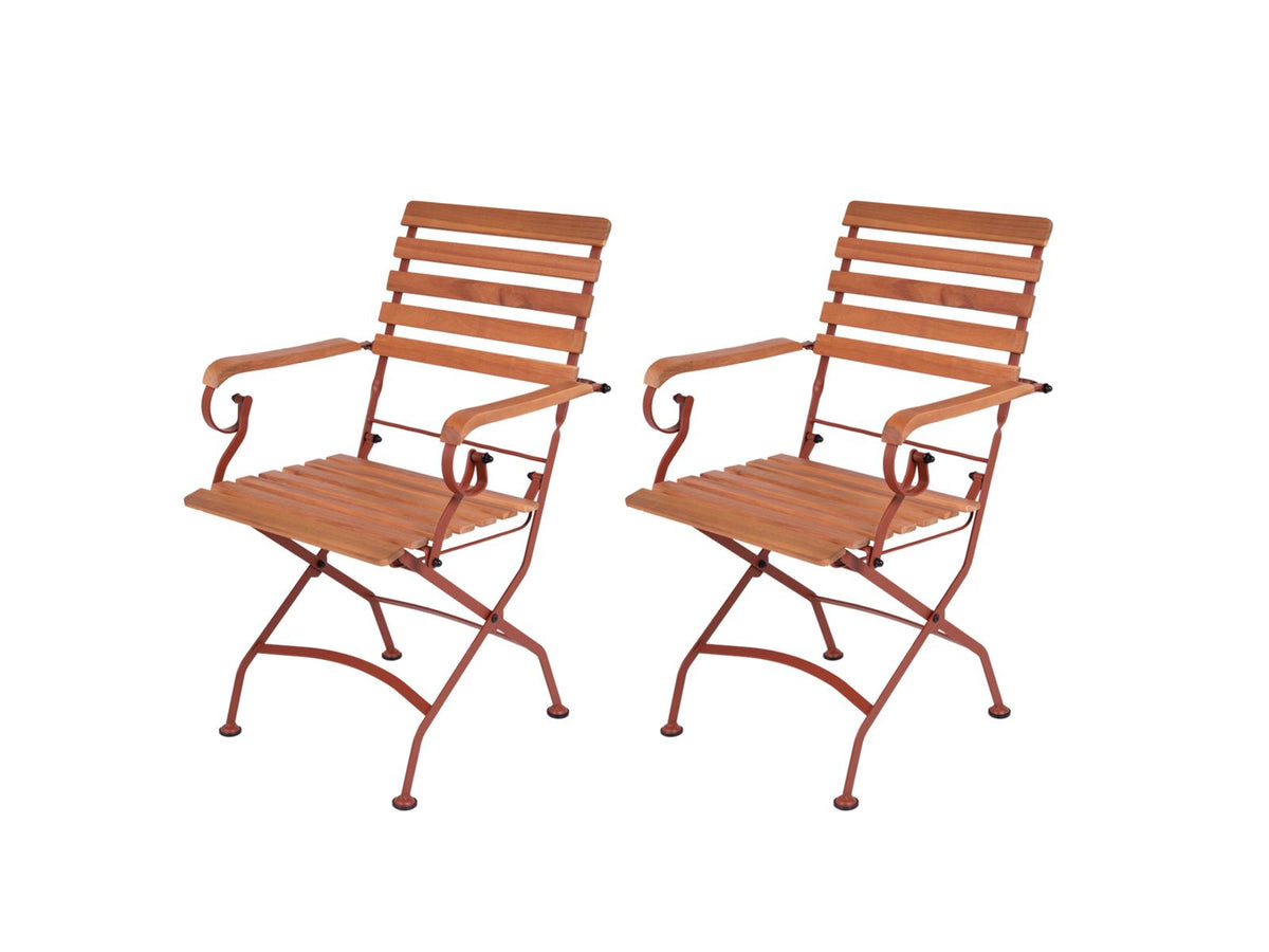MaximaVida inklapbare tuinstoel Toscana met armleuning roestbruin 2 stuks