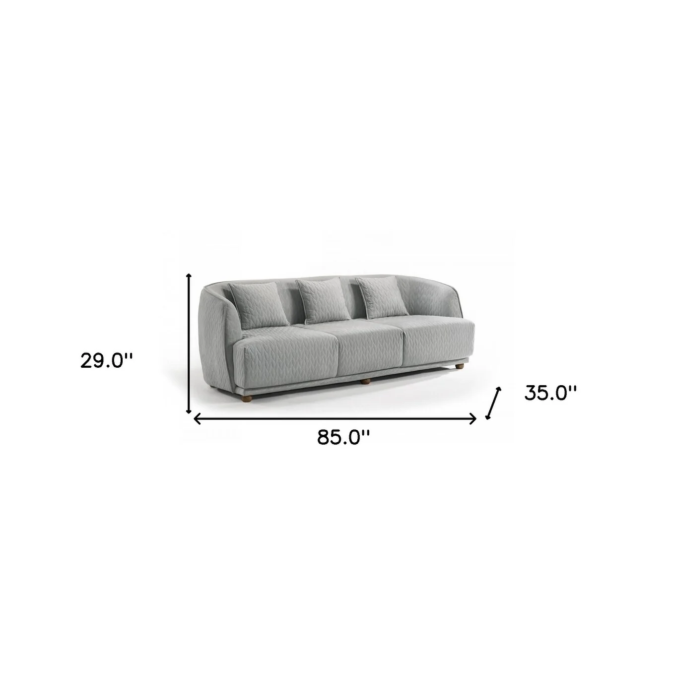 Modern 68 Light Gray Quilted Sofa