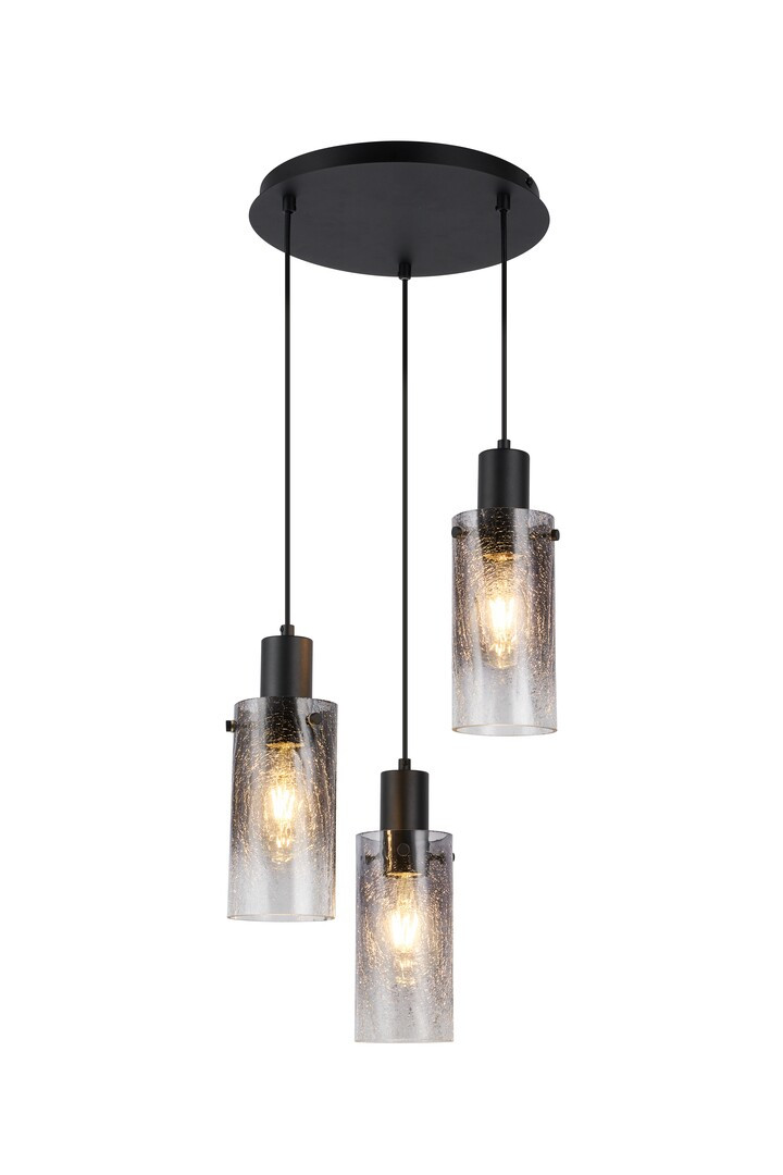 Lampa wisząca FUMEA czarna-dymiona 3xE27x60W wym:150x34x10cm IP20 Rabalux