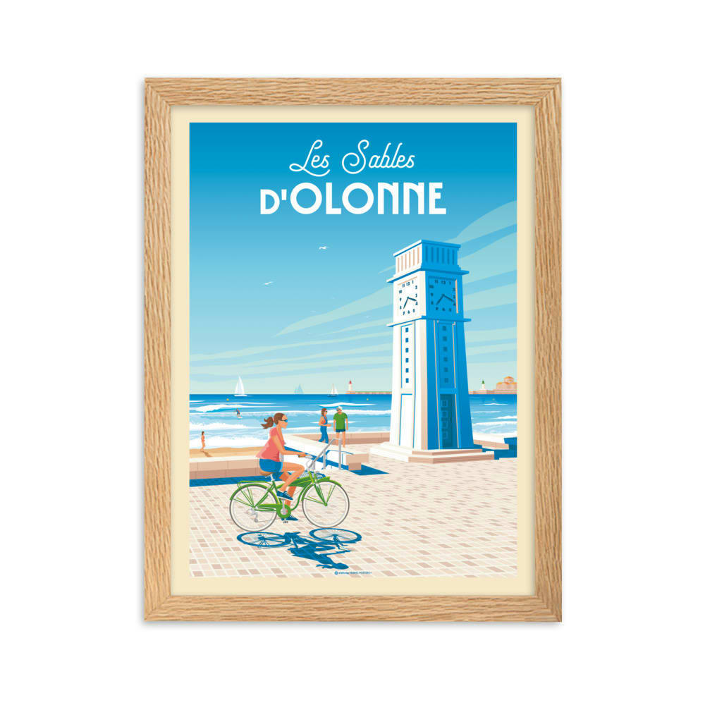 - Affiche Les Sables d'Olonne France avec Cadre (Bois) 21x29,7 cm