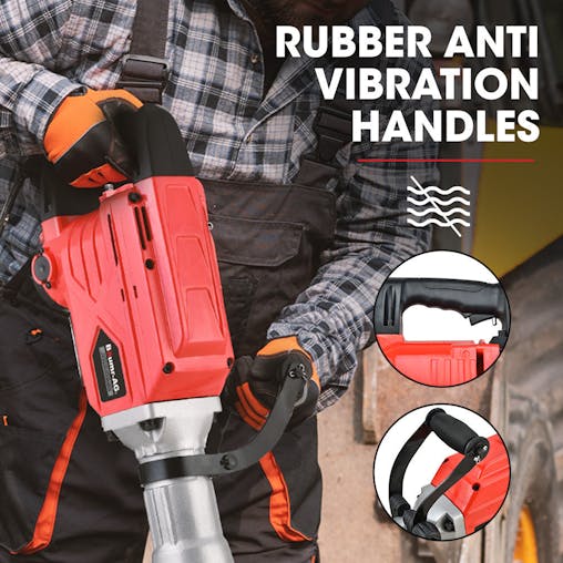 NNEMB 2300W Pro-Grade Electric Demolition Jackhammer-with 2 Bonus Chisels-Carry Case