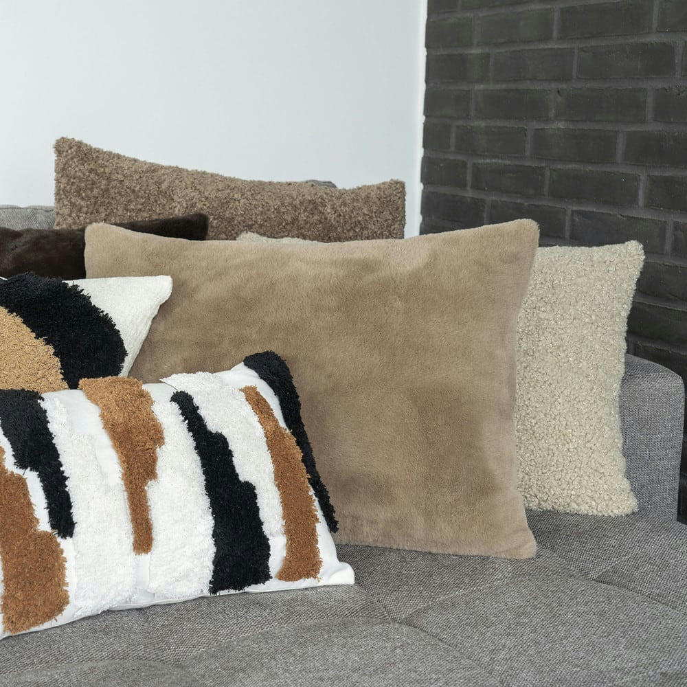 TAVIRA - Coussin en bouclette 45x60cm brun