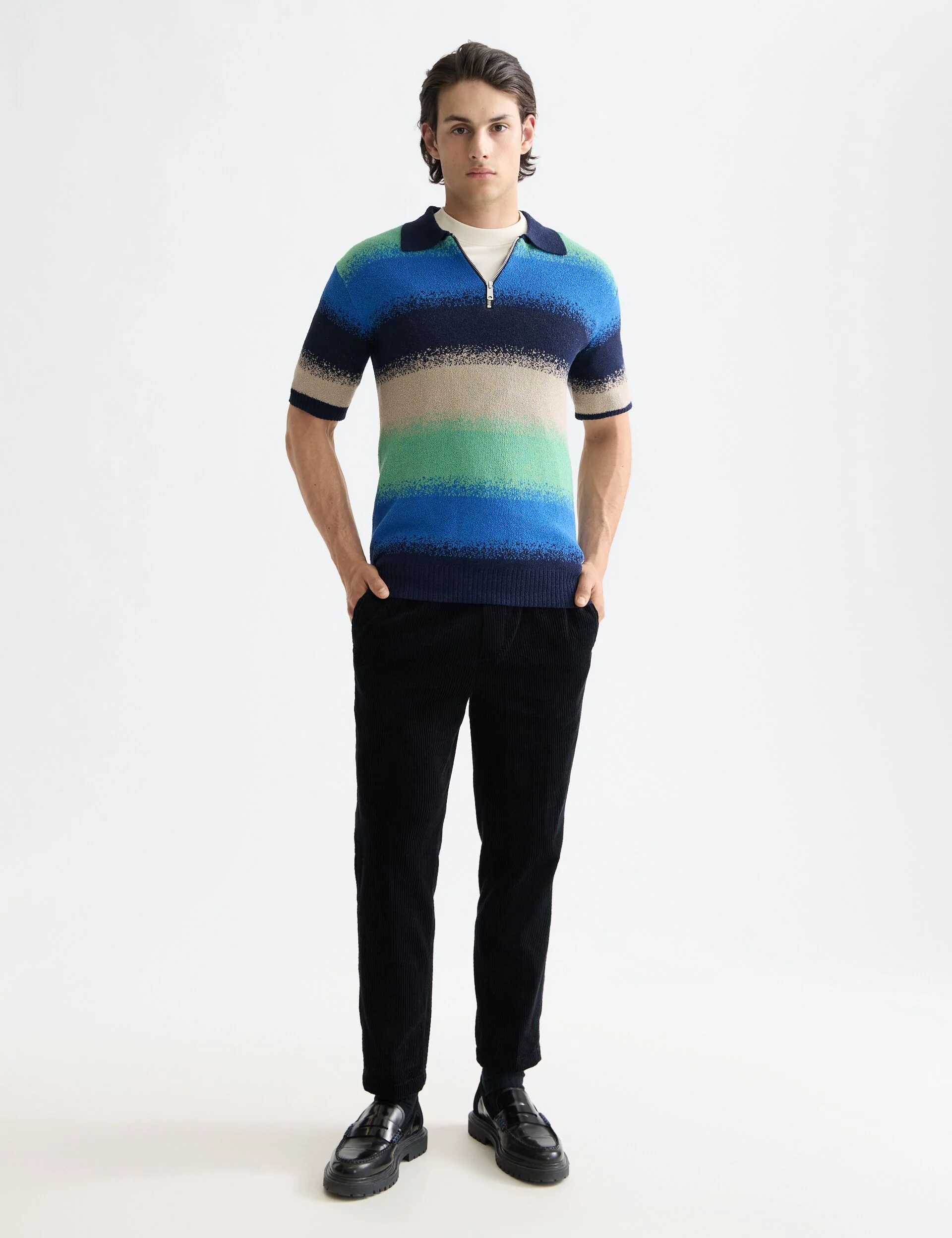 Knitted degrade polo