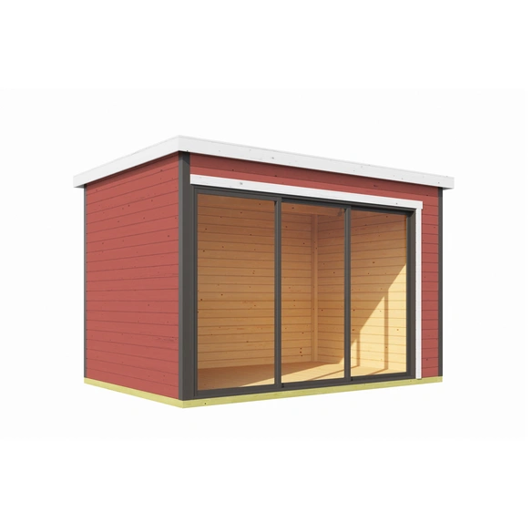 Gartenhaus »Austin«, BxHxT: 379,6 x 239,4 x 259,6 cm, (Außenmaß inkl. Dachüberstand), schwedenrot