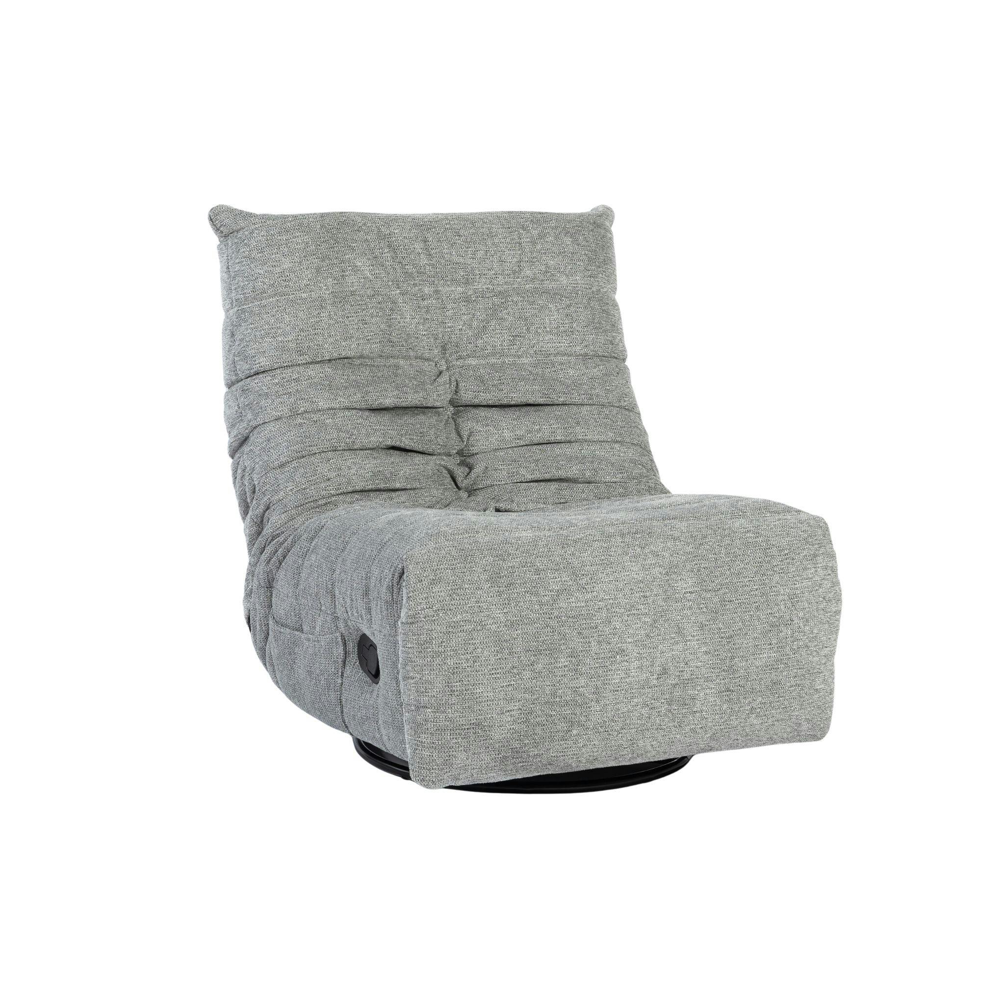 Fauteuil relax inclinable gris tissu plissé BELORA