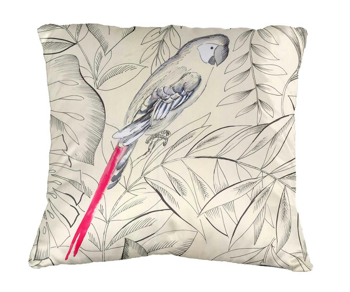 PERROQUETS - Coussin en polyester imprimé Perroquets 60*60 cm