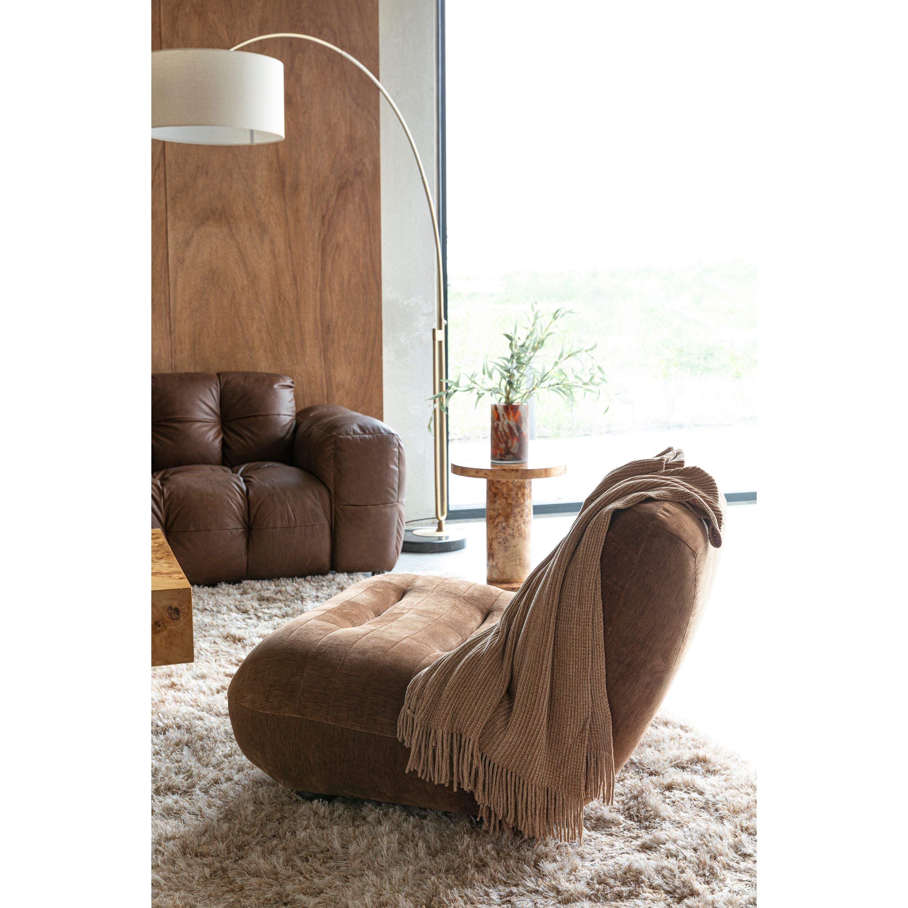 Dutchbone Wyatt Fauteuil Velours Beige
