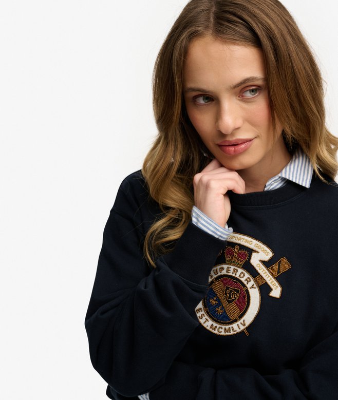 Crest Loose Crew Sweatshirt