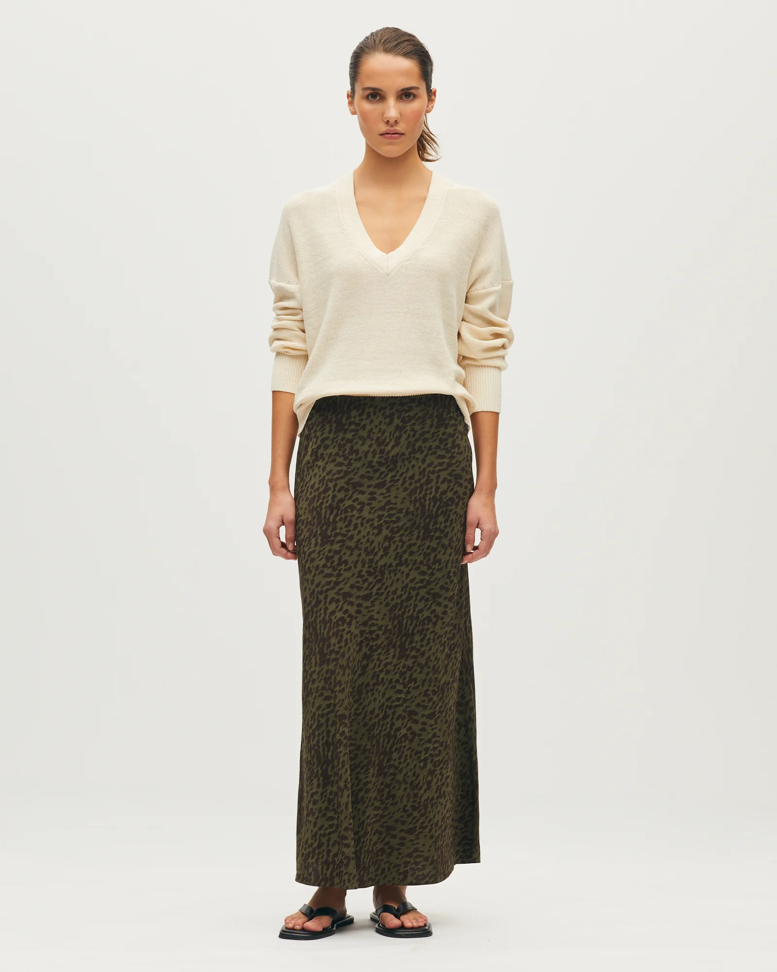 Jupe longue imprimée léopard