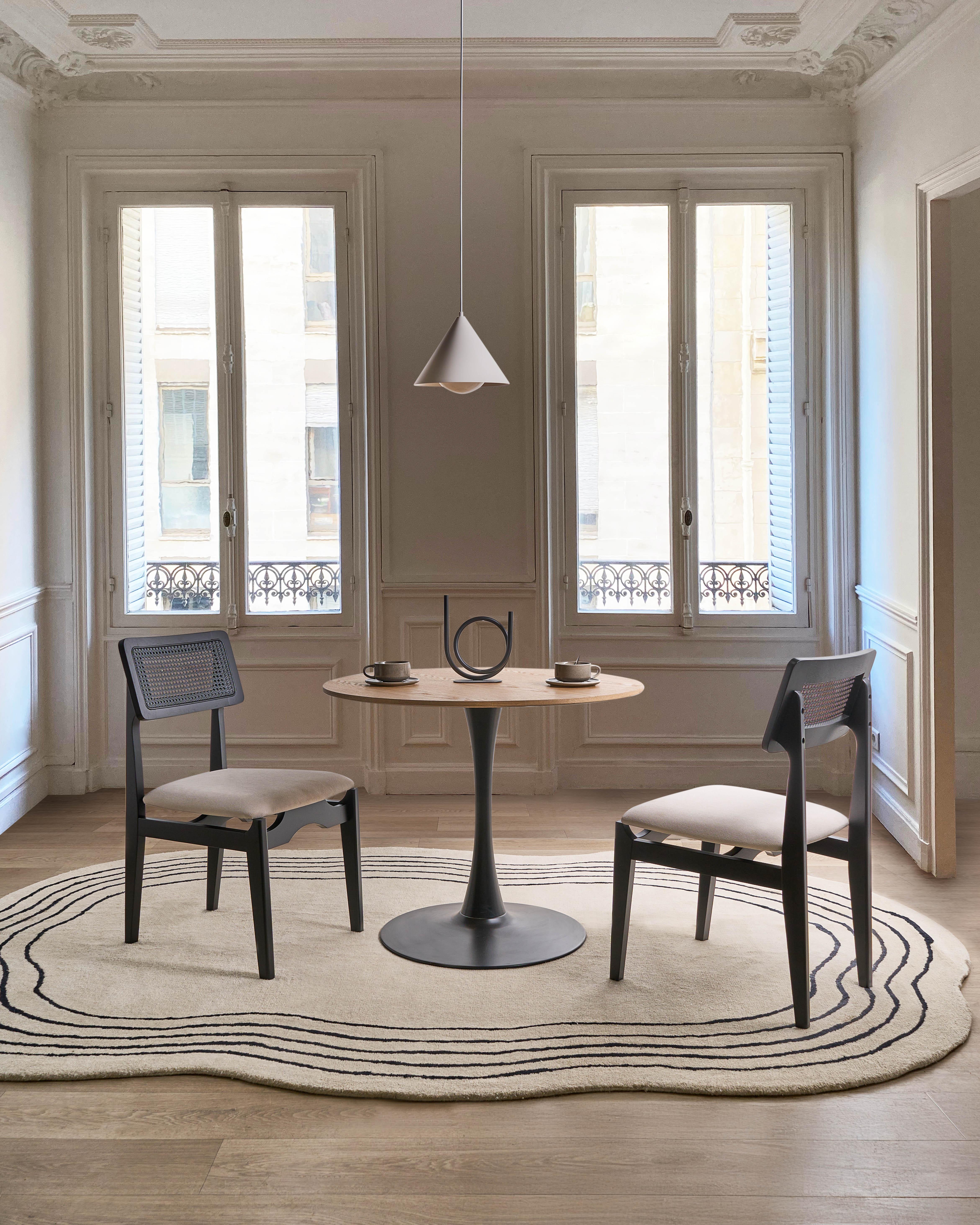 Set of 2 Dining Chairs RUBONIA Wood Black