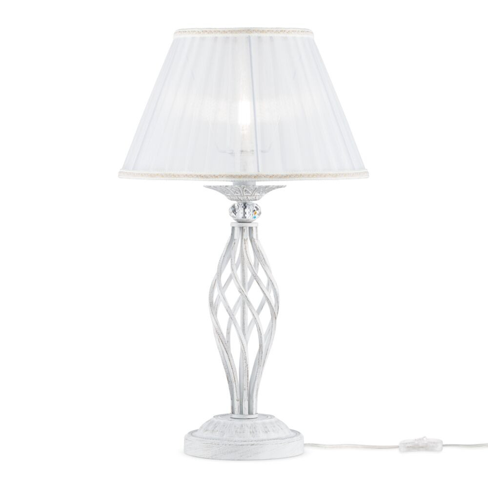 Lampa stołowa z abażurem biała GRACE 1xE14x40W wys:56cm Maytoni