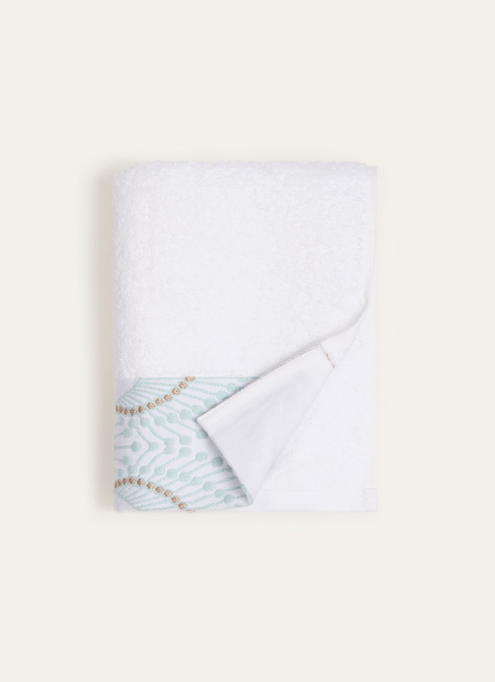 SERVIETTE DE TOILETTE SABRINA A LITEAU FANTAISIE BLANC