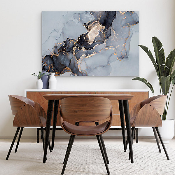 Image Sur Toile MARBRE Abstraction 100cm x 70cm- Parfait pour décorer votre salon, chambre ou bureau avec un design unique et él
