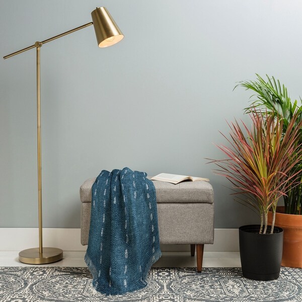 Little Arrow Design Co Running Stitch Stone Blue Made To Order Throw Blanket