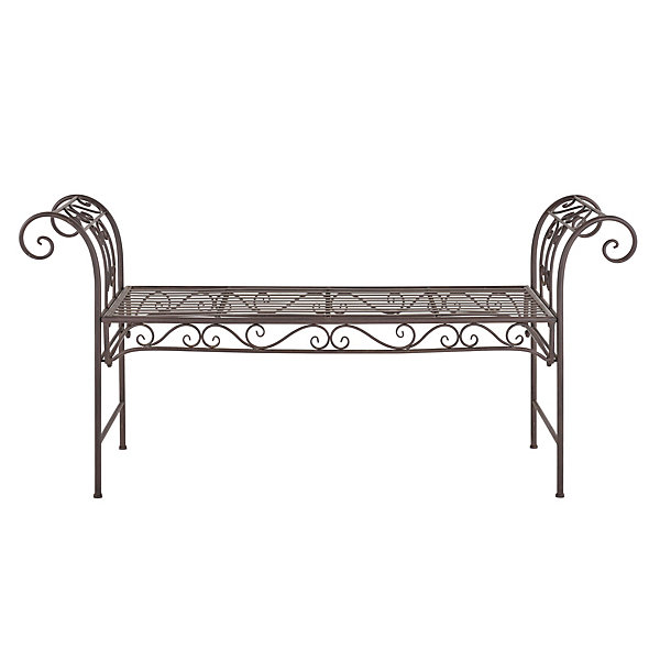 Banc de jardin vintage exterieur metal metal bronze Helloshop26