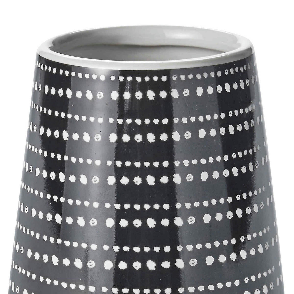 GOTAM - Porte brosse à dents en céramique blanc à motifs noir