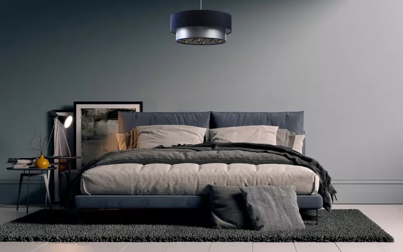 Lampa wisząca DOUBLE MIX 40 granatowa/srebrna